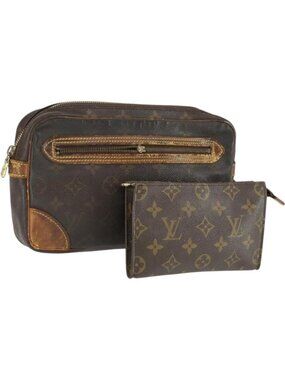 LOUIS VUITTON Monogram Clutch Bag 2 Set